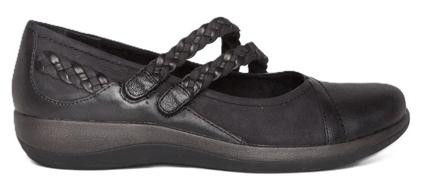 Aetrex Annie Mary Jane - Black Leather | Removable Footbed - Grady’s Feet Essentials - Aetrex