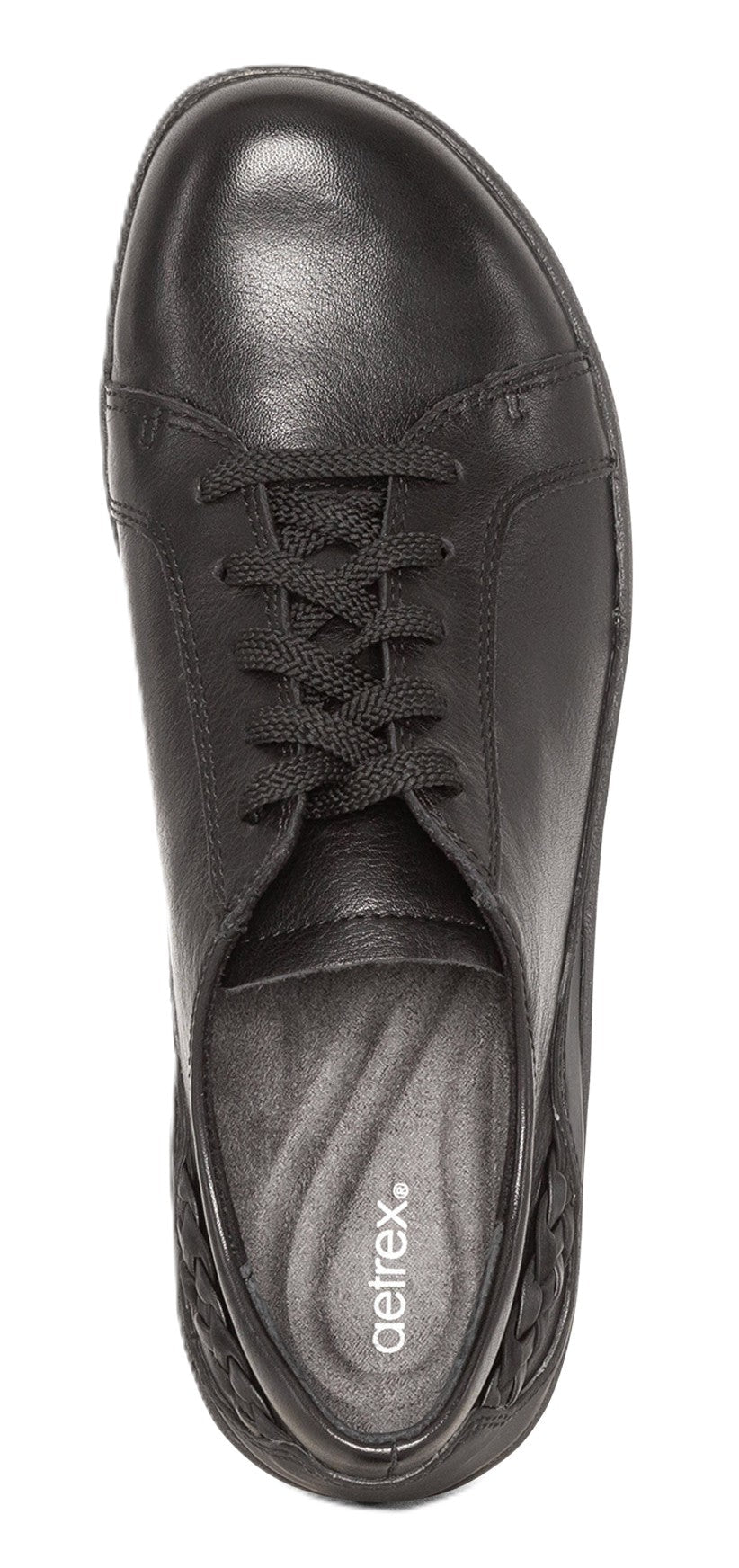 Aetrex Dana Lace - Up Oxford - Black Leather | Removable Footbed - Grady’s Feet Essentials - Aetrex