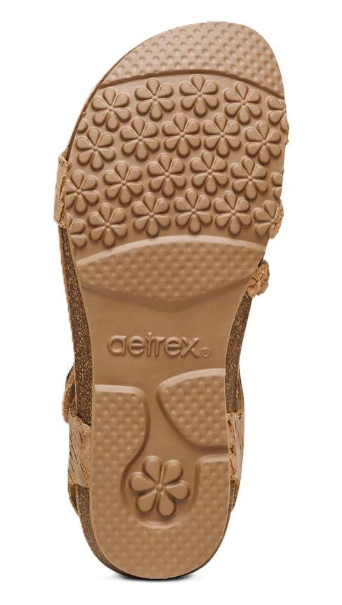 Aetrex Jillian Cork Women’s Sandals – Braided Quarter Strap, Supportive Fit - Grady’s Feet Essentials - Aetrex