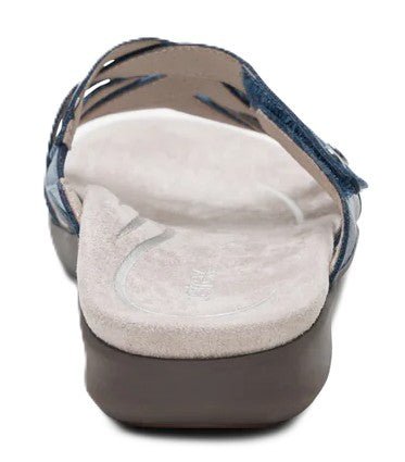 Aetrex Kasey Sandal - Blue Multi Leather | Adjustable Slide with Arch Support - Grady’s Feet Essentials - Aetrex