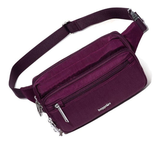 Baggallini Securtex Anti - Theft Belt Bag Sling Mulberry - Grady’s Feet Essentials - Baggallini