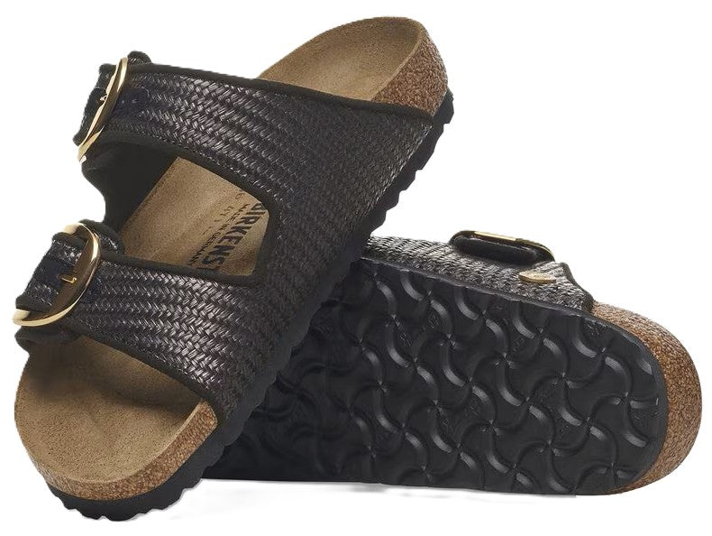 Birkenstock Arizona Big Buckle Sandals - Raffia Black Textile | Comfortable Cork Footbed - Grady’s Feet Essentials - Birkenstock
