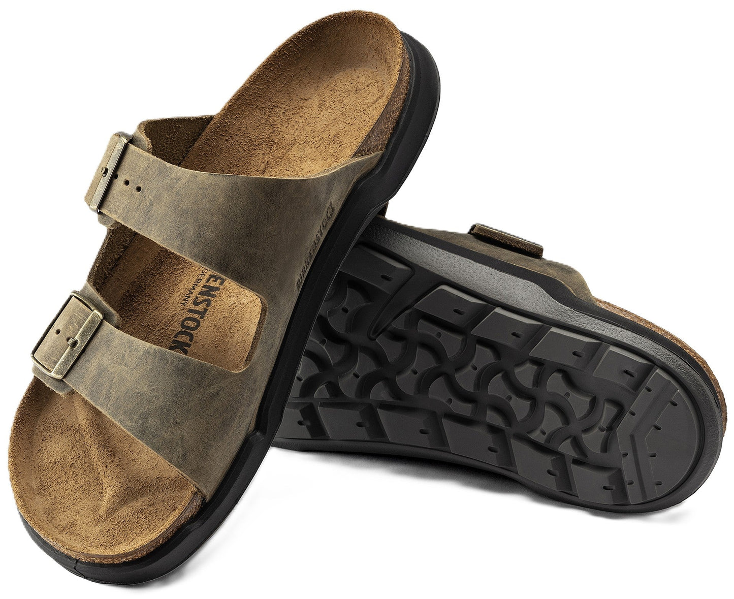 Birkenstock Arizona Rugged Sandals - Faded Khaki Oiled Leather | Polyurethane Sole - Grady’s Feet Essentials - Birkenstock