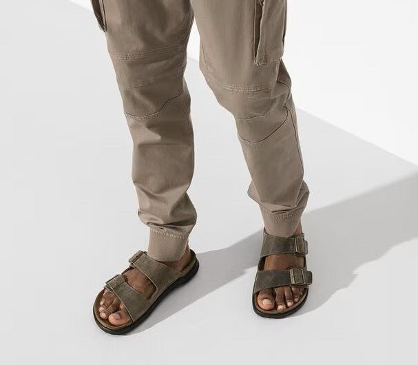 Birkenstock Arizona Rugged Sandals - Faded Khaki Oiled Leather | Polyurethane Sole - Grady’s Feet Essentials - Birkenstock