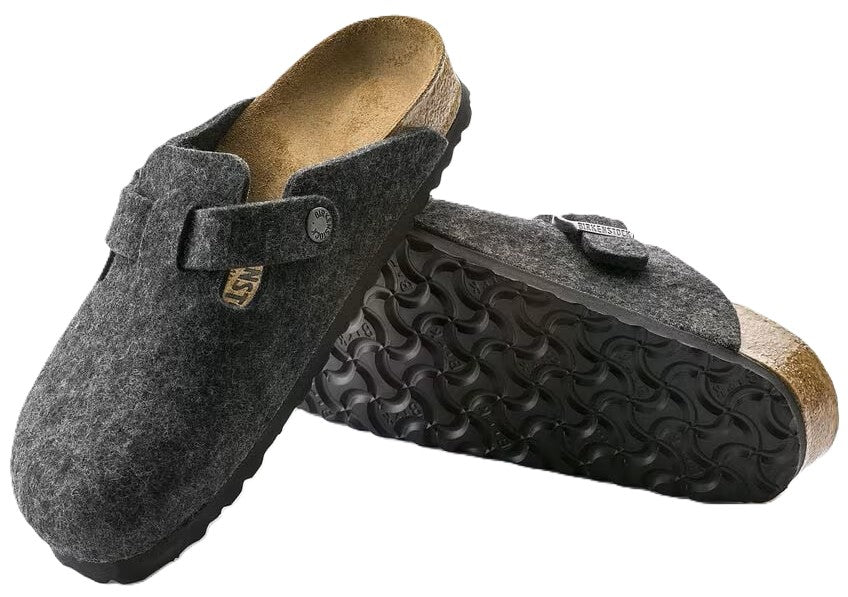 Birkenstock Boston Clog - Anthracite Wool Felt | Comfortable Cork Footbed - Grady’s Feet Essentials - Birkenstock