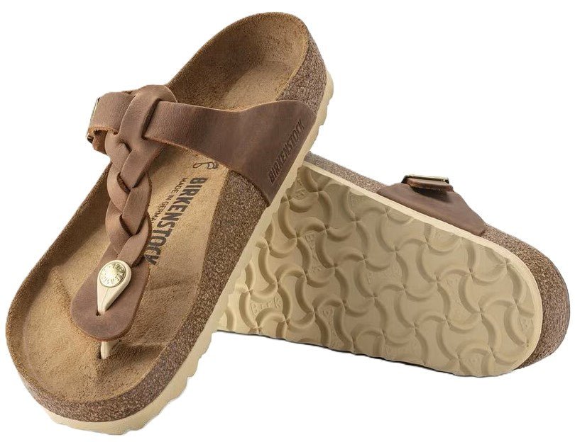 Birkenstock Gizeh Braided Sandals - Cognac Oiled Leather | Comfortable Cork Footbed - Grady’s Feet Essentials - Birkenstock