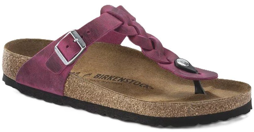 Birkenstock Gizeh Braided Sandals - Festival Fuchsia Oiled Leather | Comfortable Cork Footbed - Grady’s Feet Essentials - Birkenstock