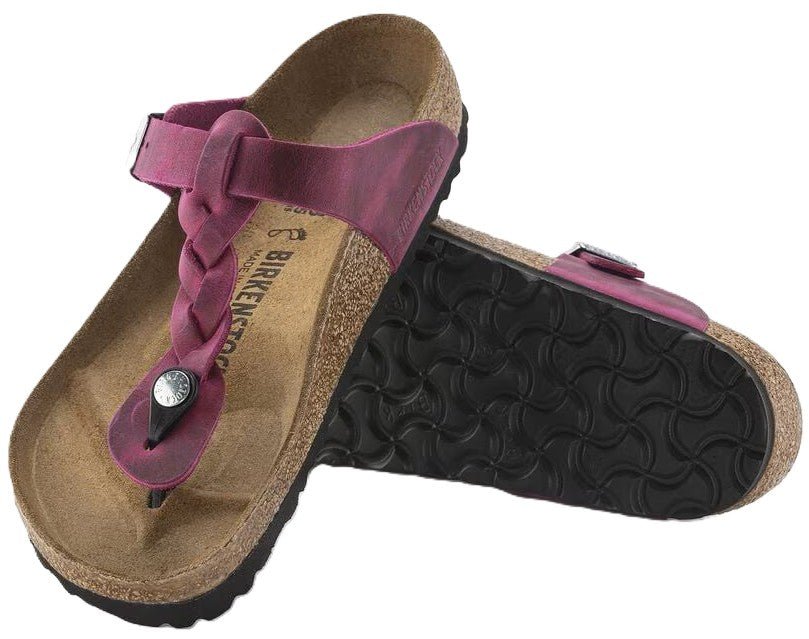 Birkenstock Gizeh Braided Sandals - Festival Fuchsia Oiled Leather | Comfortable Cork Footbed - Grady’s Feet Essentials - Birkenstock