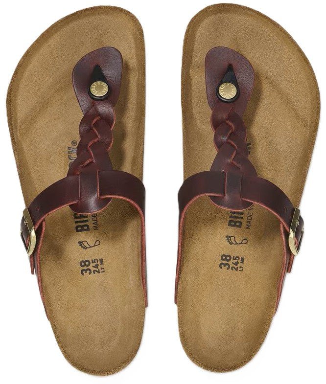 Birkenstock Gizeh Braided Sandals - Zinfandel Oiled Leather | Comfortable Cork Footbed - Grady’s Feet Essentials - Birkenstock
