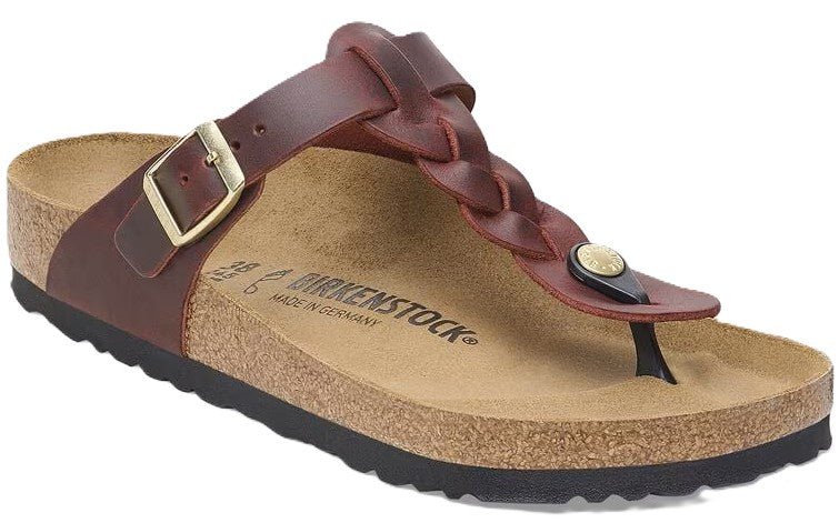 Birkenstock Gizeh Braided Sandals - Zinfandel Oiled Leather | Comfortable Cork Footbed - Grady’s Feet Essentials - Birkenstock