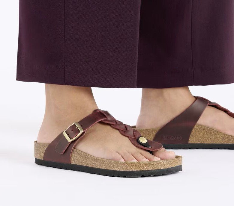 Birkenstock Gizeh Braided Sandals - Zinfandel Oiled Leather | Comfortable Cork Footbed - Grady’s Feet Essentials - Birkenstock