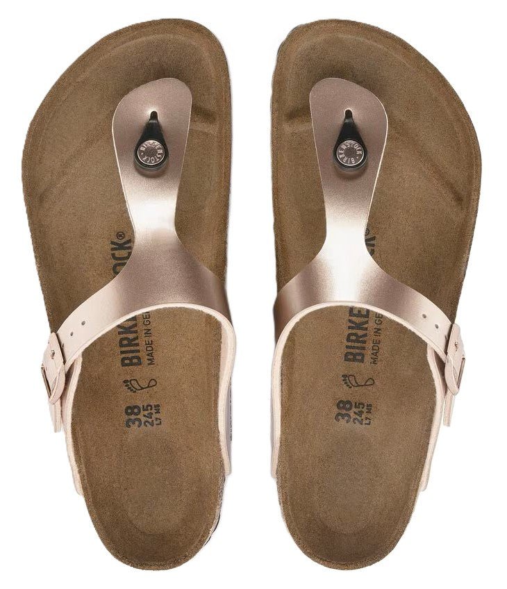 Birkenstock Gizeh Sandals - Metallic Copper Birko - Flor | Comfortable Cork Footbed - Grady’s Feet Essentials - Birkenstock