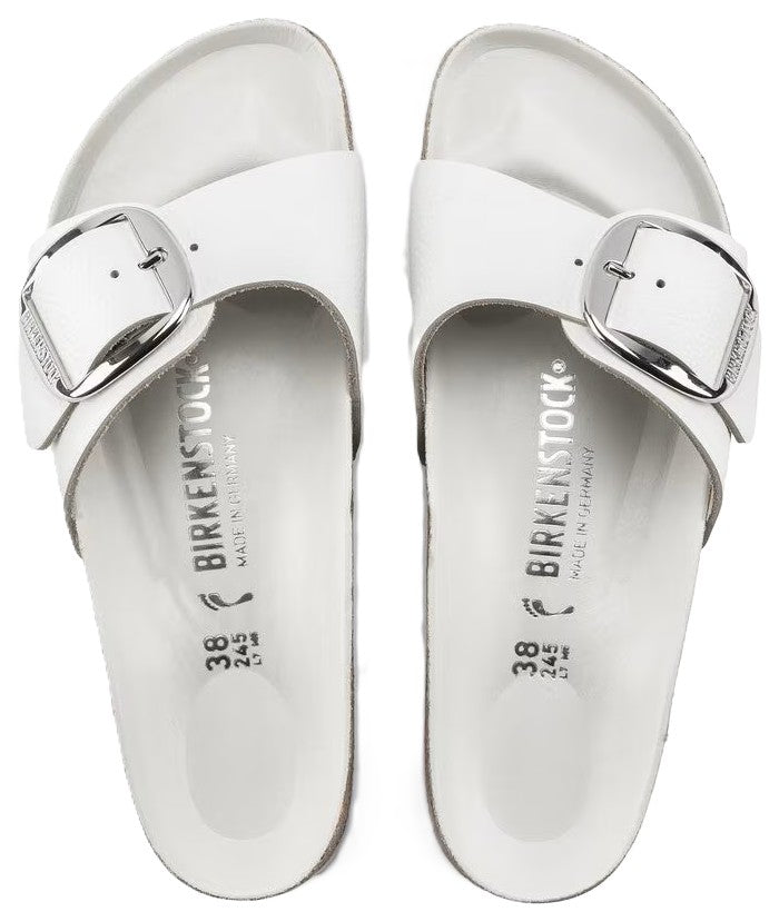 Birkenstock Madrid Big Buckle Sandals - White Leather | Comfortable Cork Footbed - Grady’s Feet Essentials - Birkenstock