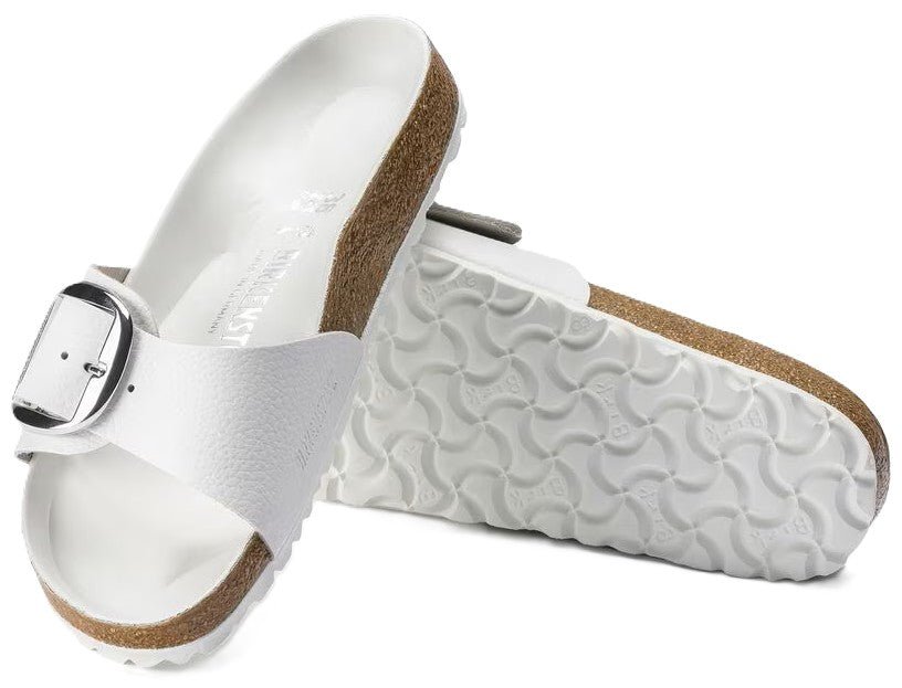Birkenstock Madrid Big Buckle Sandals - White Leather | Comfortable Cork Footbed - Grady’s Feet Essentials - Birkenstock