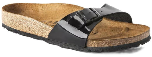 Birkenstock Madrid Sandals - Black Patent Birko - Flor | Comfortable Cork Footbed - Grady’s Feet Essentials - Birkenstock