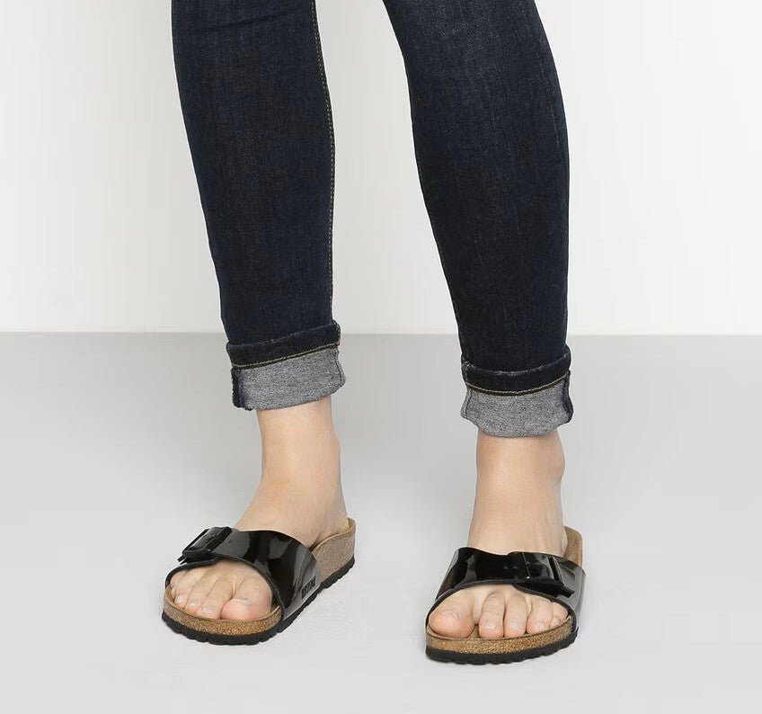 Birkenstock Madrid Sandals - Black Patent Birko - Flor | Comfortable Cork Footbed - Grady’s Feet Essentials - Birkenstock