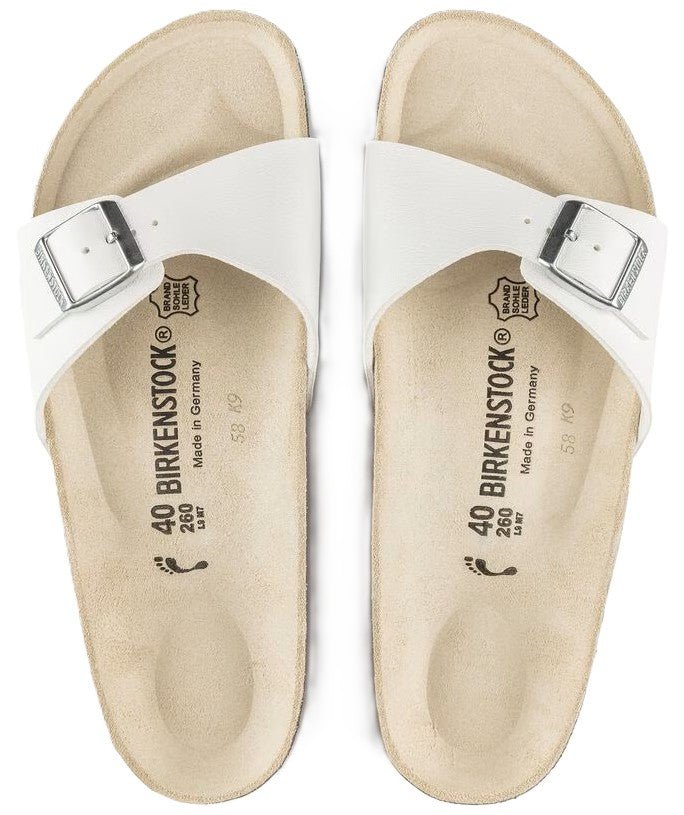 Birkenstock Madrid Sandals - White Birko - Flor | Comfortable Cork Footbed - Grady’s Feet Essentials - Birkenstock