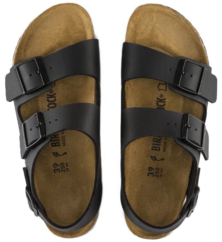 Birkenstock Milano Sandals - Black Birko - Flor | Comfortable Cork Footbed - Grady’s Feet Essentials - Birkenstock