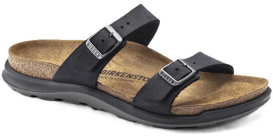 Birkenstock Sierra Crosstown Sandals - Black Oiled Leather | Polyurethane Sole - Grady’s Feet Essentials - Birkenstock