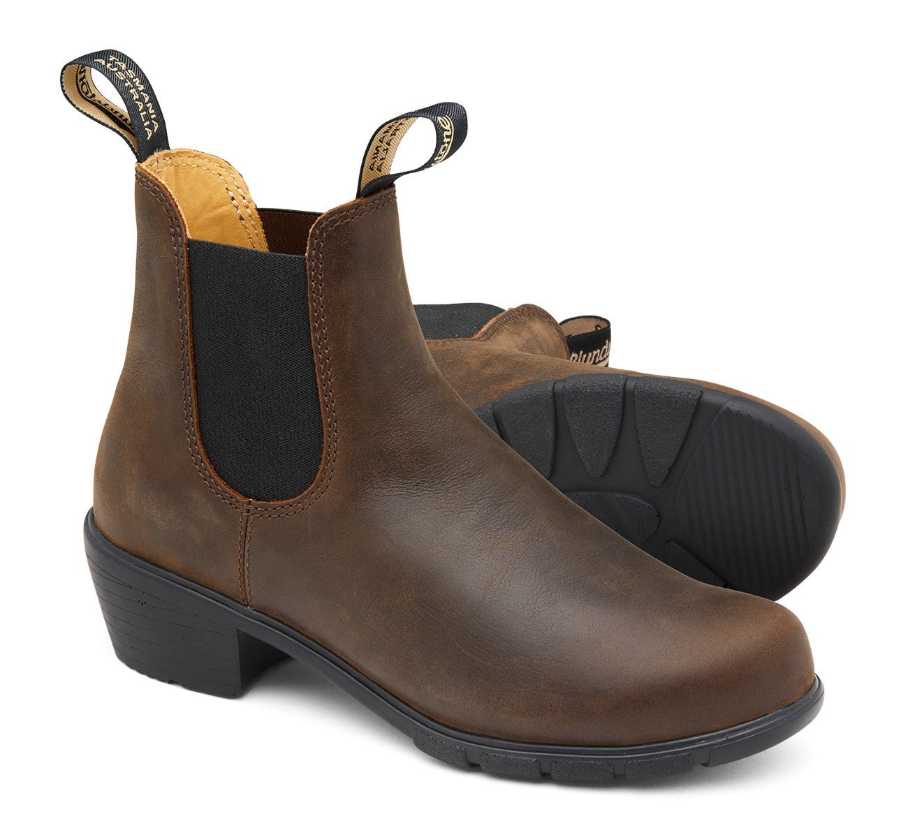 Blundstone 1673 Women's Series Heel - Antique Brown Leather| Lightweight, Durable Pull - On Boots - Grady’s Feet Essentials - Blundstone