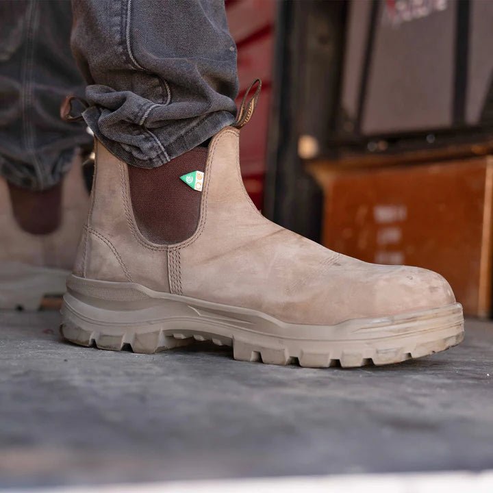 Blundstone CSA RotoFlex 8303 - Stone Leather | Work & Safety Composite Boots - Grady’s Feet Essentials - Blundstone