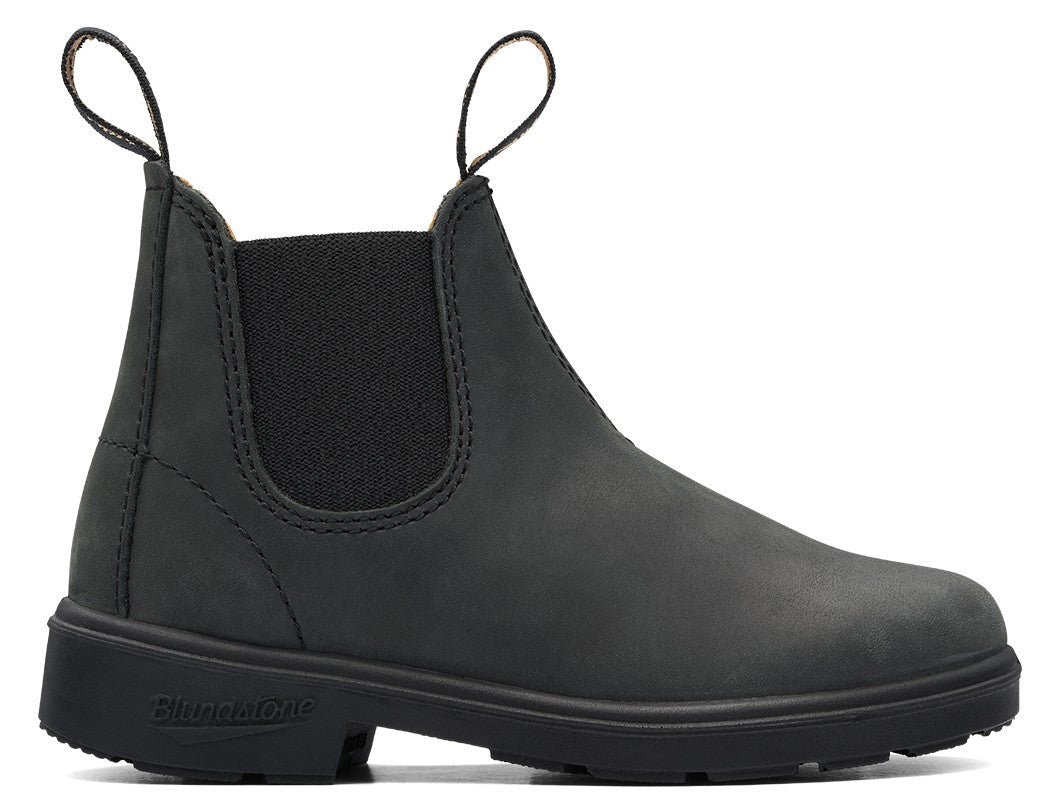 Blundstone Kids 1325 - Rustic Black Leather | Lightweight, Durable Pull - On Boots - Grady’s Feet Essentials - Blundstone