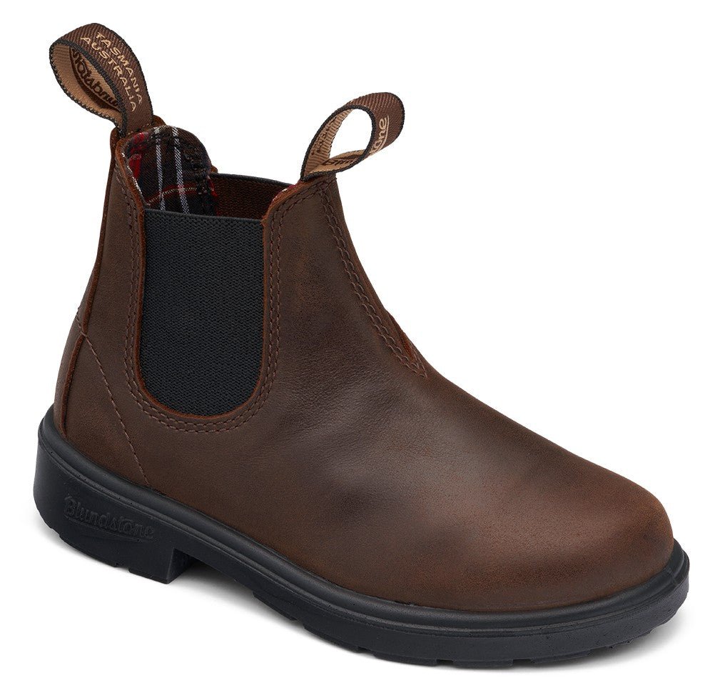 Blundstone Kids 1468 - Antique Brown Leather | Lightweight, Durable Pull - On Boots - Grady’s Feet Essentials - Blundstone