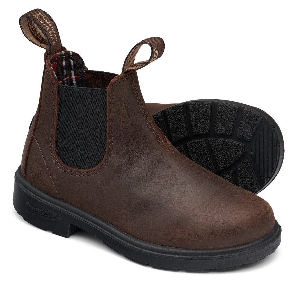 Blundstone Kids 1468 - Antique Brown Leather | Lightweight, Durable Pull - On Boots - Grady’s Feet Essentials - Blundstone