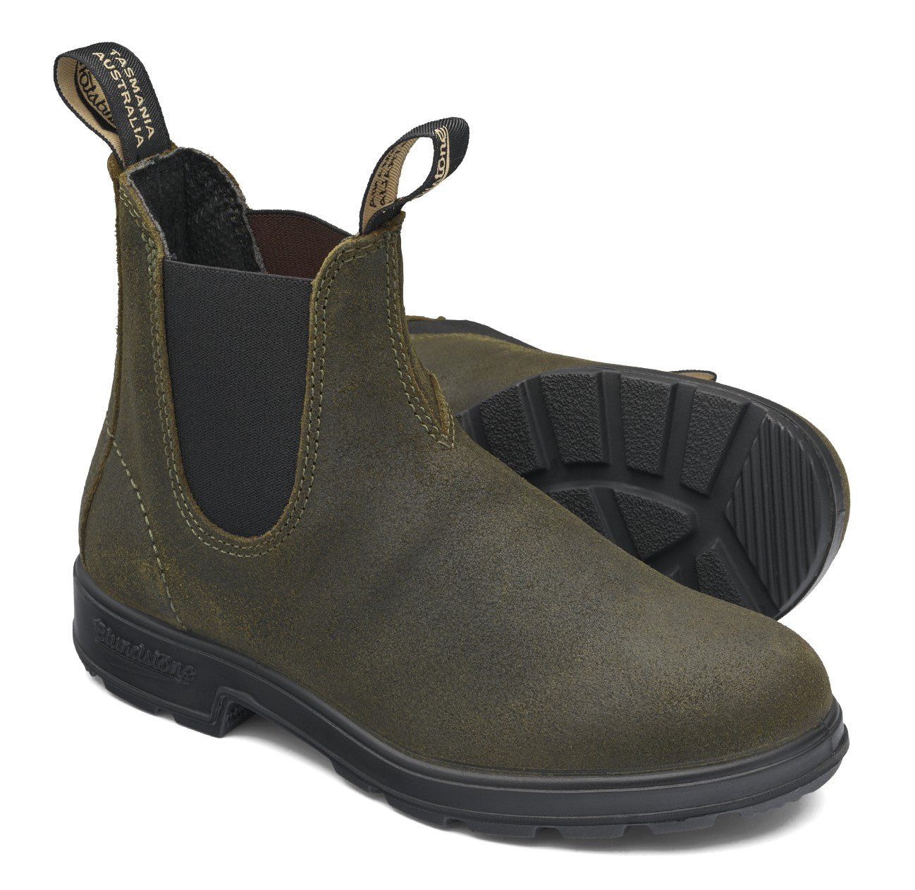 Blundstone Original 1615 - Dark Olive Waxed Suede Leather | Lightweight, Durable Pull - On Boots - Grady’s Feet Essentials - Blundstone