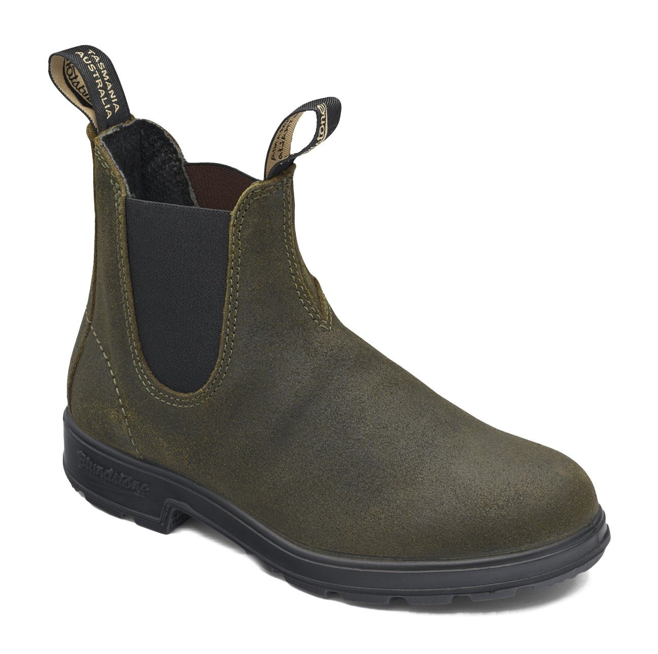 Blundstone Original 1615 - Dark Olive Waxed Suede Leather | Lightweight, Durable Pull - On Boots - Grady’s Feet Essentials - Blundstone