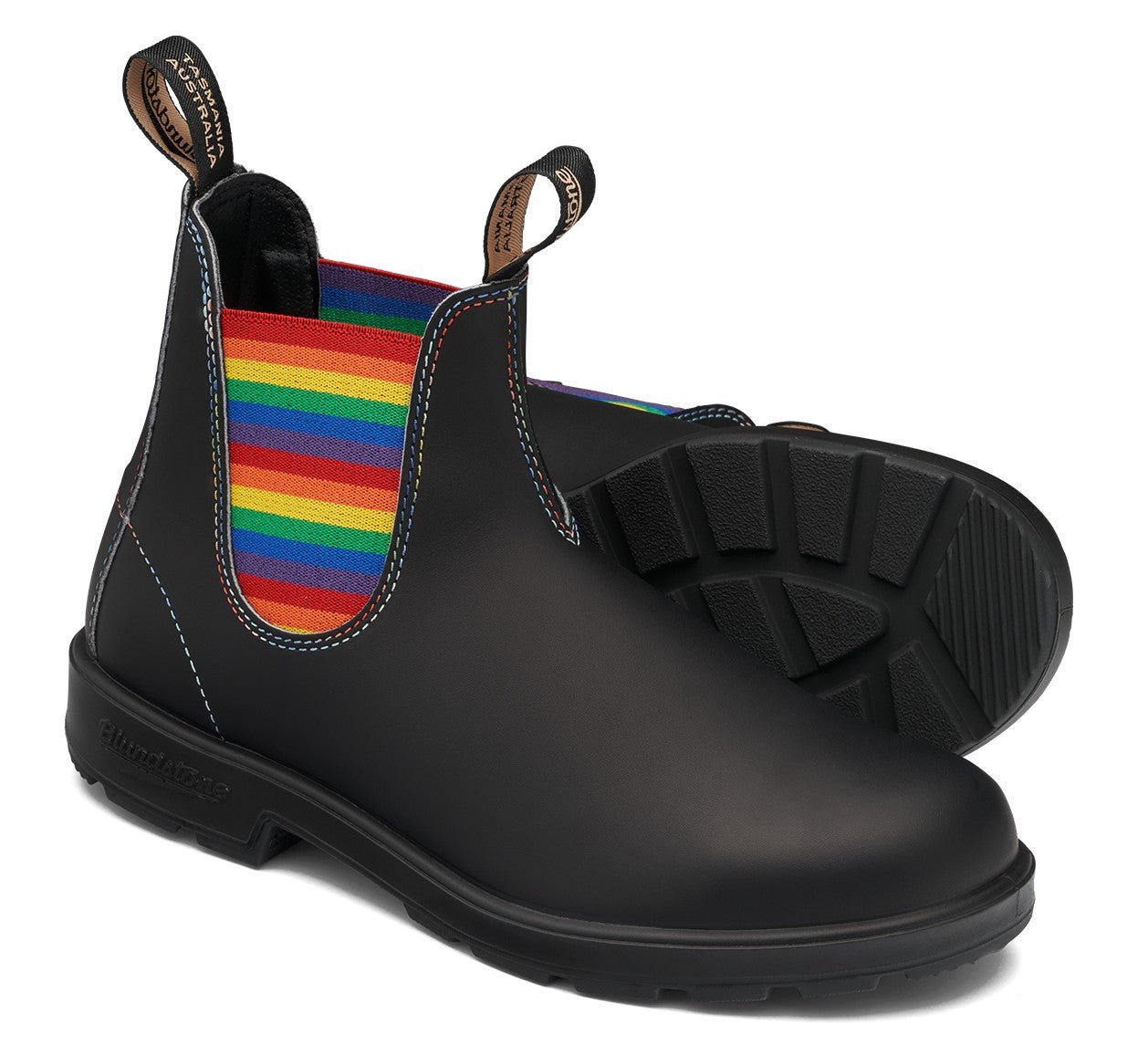 Blundstone Original 2105 - Black Leather with Rainbow Elastic | Lightweight, Durable Pull - On Boots - Grady’s Feet Essentials - Blundstone
