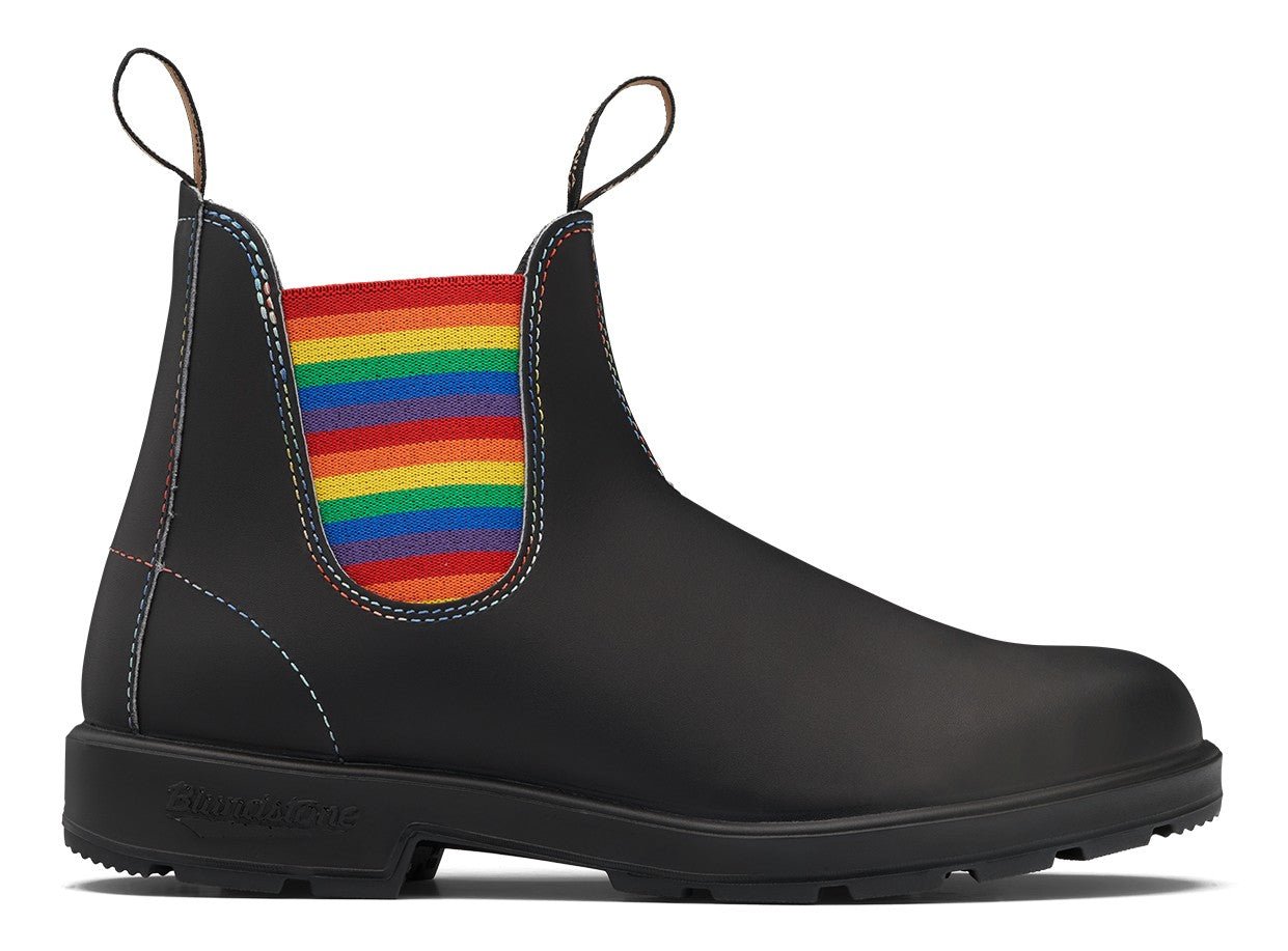 Blundstone Original 2105 - Black Leather with Rainbow Elastic | Lightweight, Durable Pull - On Boots - Grady’s Feet Essentials - Blundstone