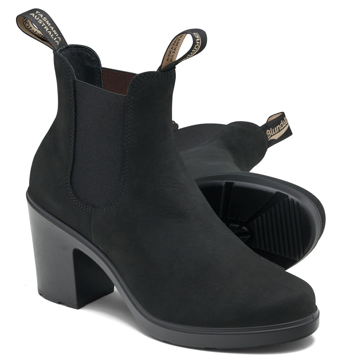 Blundstone Women's Series High Heel 2460 - Black Nubuck Leather | Lightweight, Durable Pull - On Boots - Grady’s Feet Essentials - Blundstone