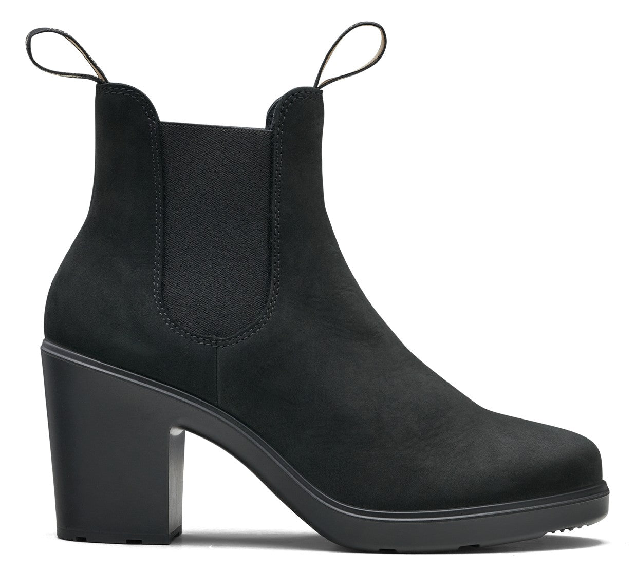 Blundstone Women's Series High Heel 2460 - Black Nubuck Leather | Lightweight, Durable Pull - On Boots - Grady’s Feet Essentials - Blundstone