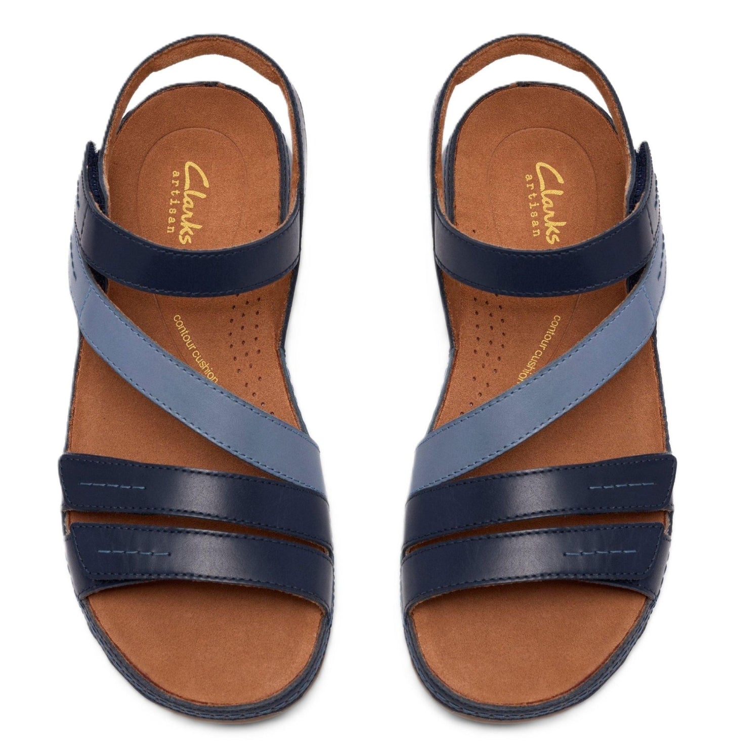 Clarks Women's Cecily Mix Sandal - Blue Combination Leather | Adjustable Straps - Grady’s Feet Essentials - Clarks