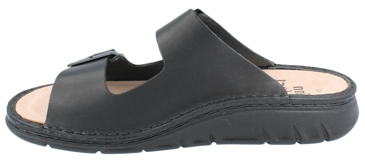 Finn Comfort Cayman Sandal - Black Leather | Orthotic Friendly - Grady’s Feet Essentials - Finn Comfort