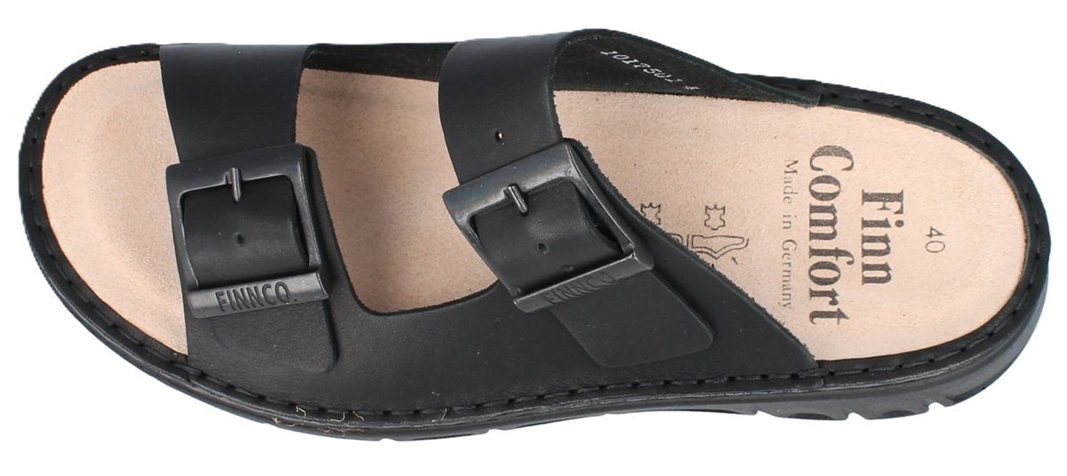 Finn Comfort Cayman Sandal - Black Leather | Orthotic Friendly - Grady’s Feet Essentials - Finn Comfort