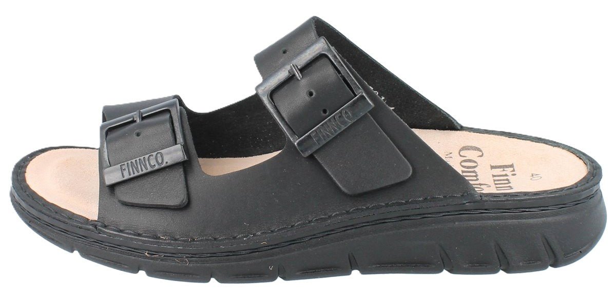 Finn Comfort Cayman Sandal - Black Leather | Orthotic Friendly - Grady’s Feet Essentials - Finn Comfort