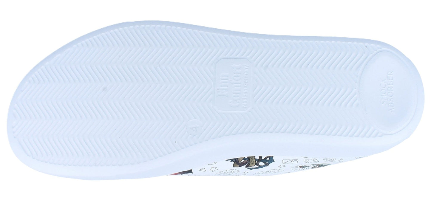 Finn Comfort Elpaso Lace Shoe - White Graffiti Leather | Lightweight, Orthotic Friendly - Grady’s Feet Essentials - Finn Comfort