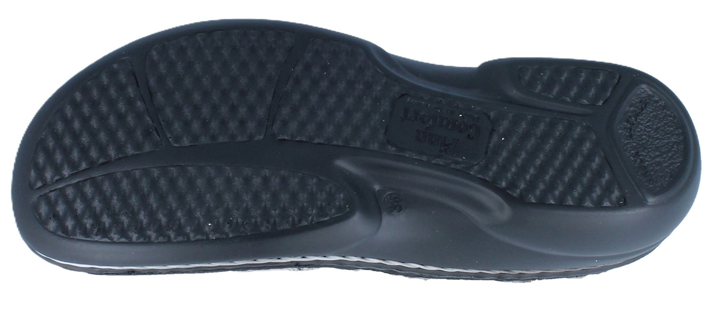 Finn Comfort Gomera Women's Sandal - Black Leather | Orthotic Friendly - Grady’s Feet Essentials - Finn Comfort