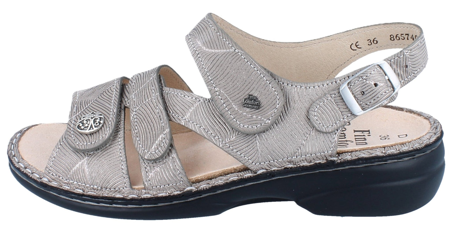 Finn Comfort Gomera Women's Sandal - Sand Storm Leather | Orthotic Friendly - Grady’s Feet Essentials - Finn Comfort
