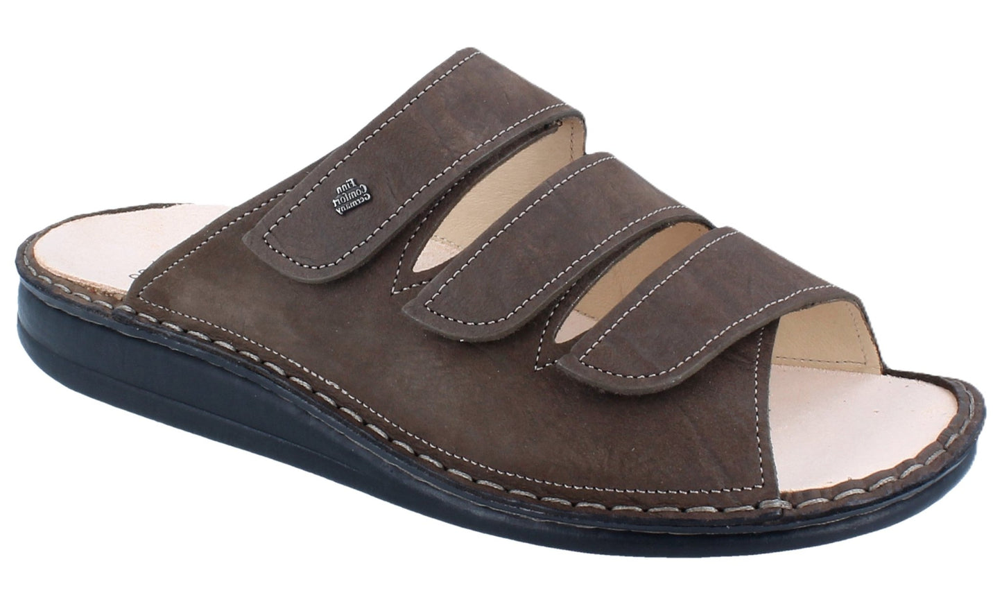 Finn Comfort Korfu Men's Sandal - Tobacco Nubuck Leather | Orthotic Friendly - Grady’s Feet Essentials - Finn Comfort