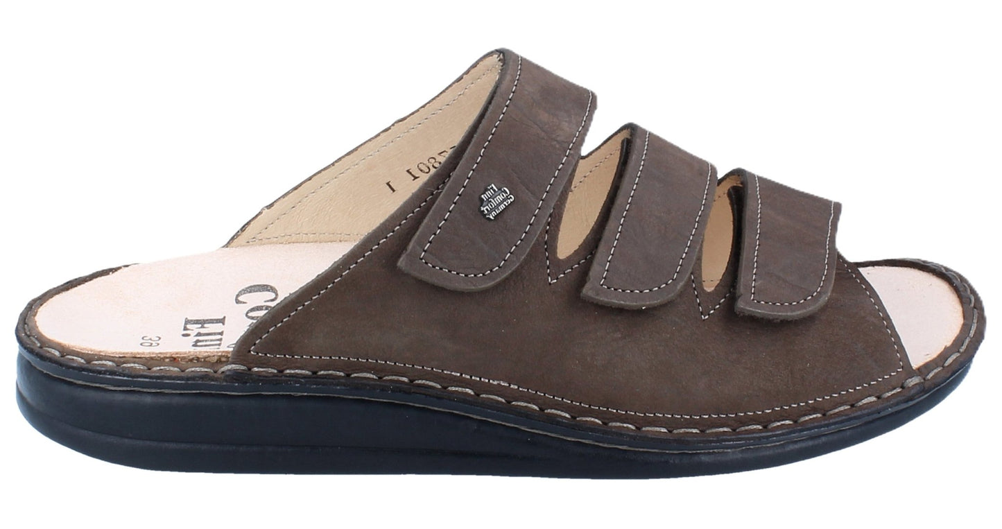Finn Comfort Korfu Men's Sandal - Tobacco Nubuck Leather | Orthotic Friendly - Grady’s Feet Essentials - Finn Comfort