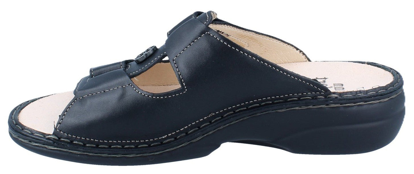 Finn Comfort Pattaya Women's Sandal - Black Leather | Orthotic Friendly - Grady’s Feet Essentials - Finn Comfort