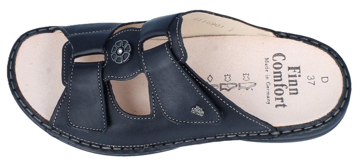 Finn Comfort Pattaya Women's Sandal - Black Leather | Orthotic Friendly - Grady’s Feet Essentials - Finn Comfort