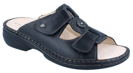 Finn Comfort Pattaya Women's Sandal - Black Leather | Orthotic Friendly - Grady’s Feet Essentials - Finn Comfort