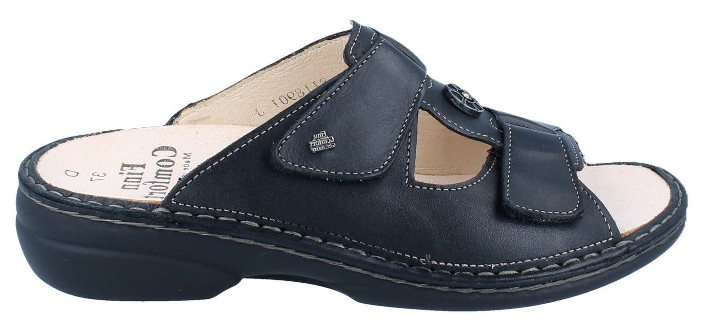 Finn Comfort Pattaya Women's Sandal - Black Leather | Orthotic Friendly - Grady’s Feet Essentials - Finn Comfort