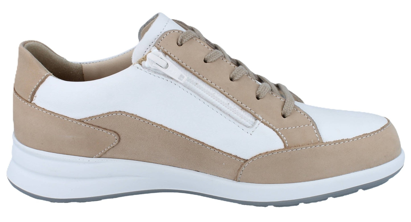 Finn Comfort Prato Lace Shoe - Ivory/White Leather | Side Zipper - Grady’s Feet Essentials - Finn Comfort
