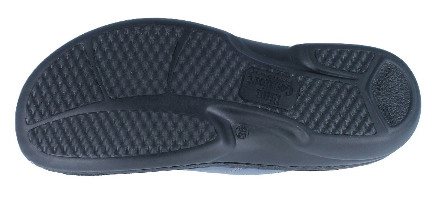 Finn Comfort Sansibar Women's Sandal - Blue Missouri Leather | Orthotic Friendly - Grady’s Feet Essentials - Finn Comfort