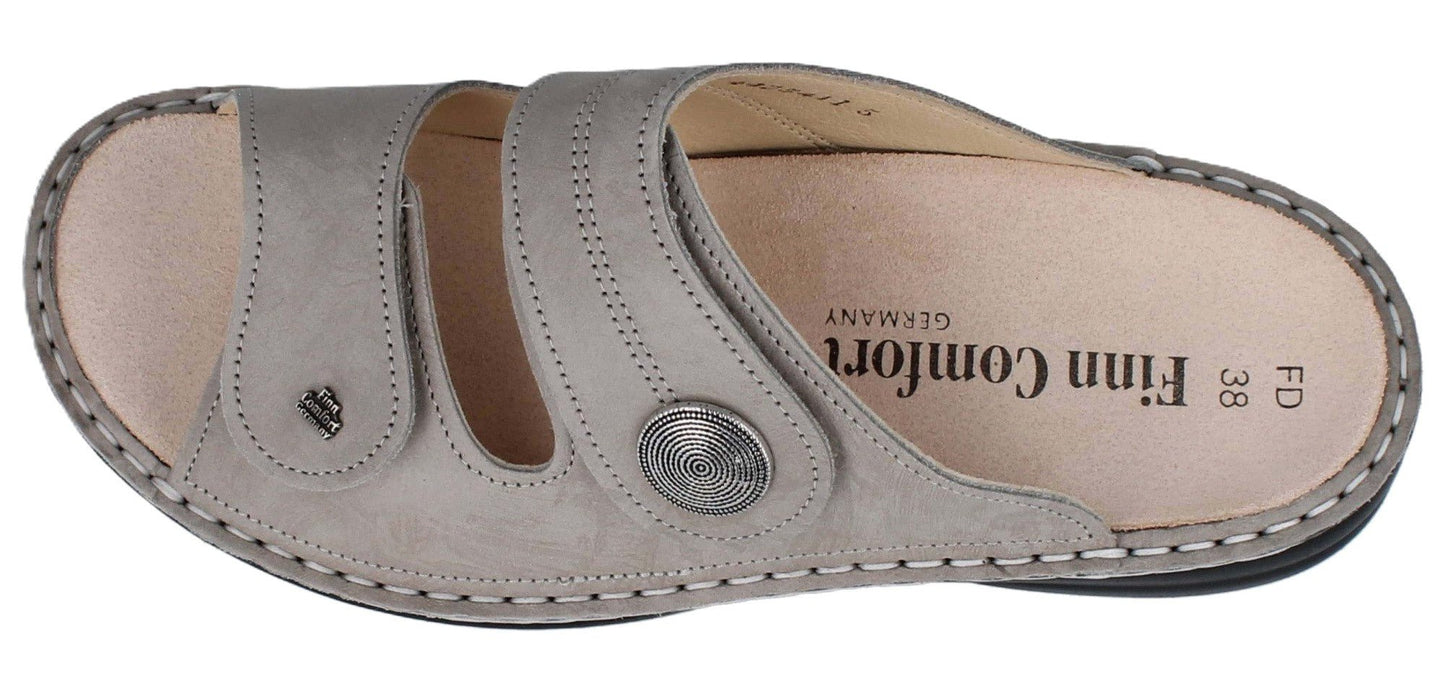 Finn Comfort Sansibar Women's Sandal - Twiga Taupe Leather | Orthotic Friendly - Grady’s Feet Essentials - Finn Comfort